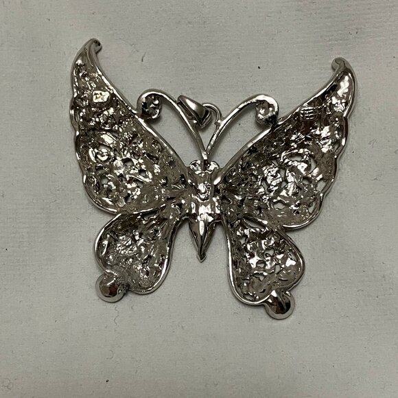 Colourful Silver-tone Metal Fashion Costume Butterfly Pendant - Picture 6 of 10